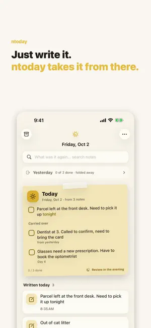 ntoday - Brain Dump Notes screenshot 1