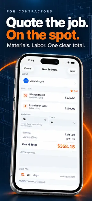 Contractor Estimate to Invoice screenshot 1
