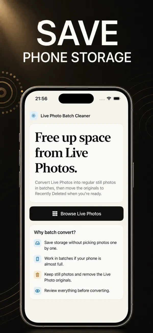 Screenshot #1 pour Live Photo Batch Cleaner