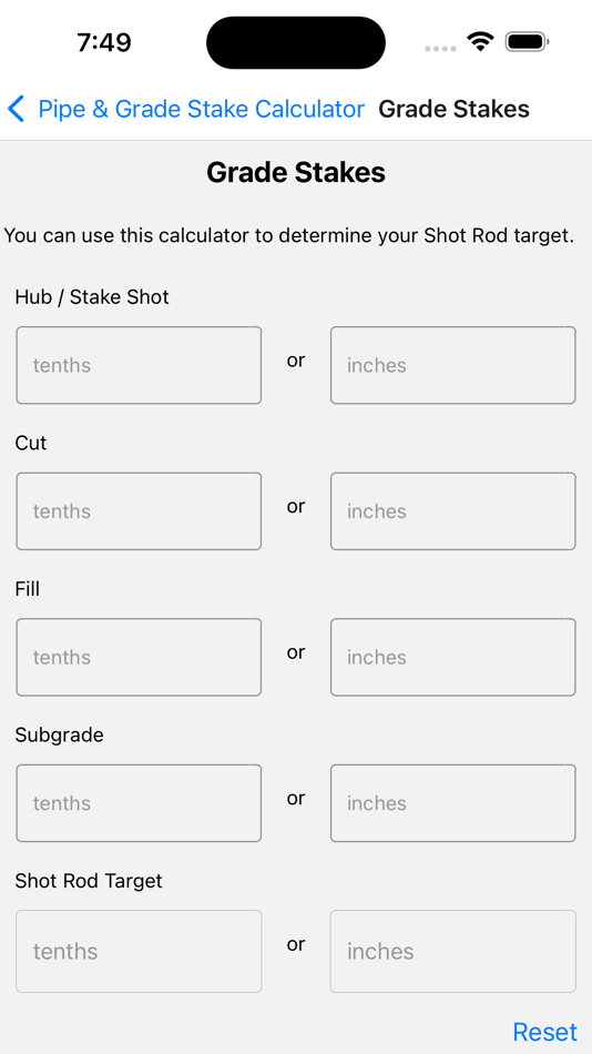#2. Pipe & Grade Stake Calc (iOS) Podle: Jeff Rudolf
