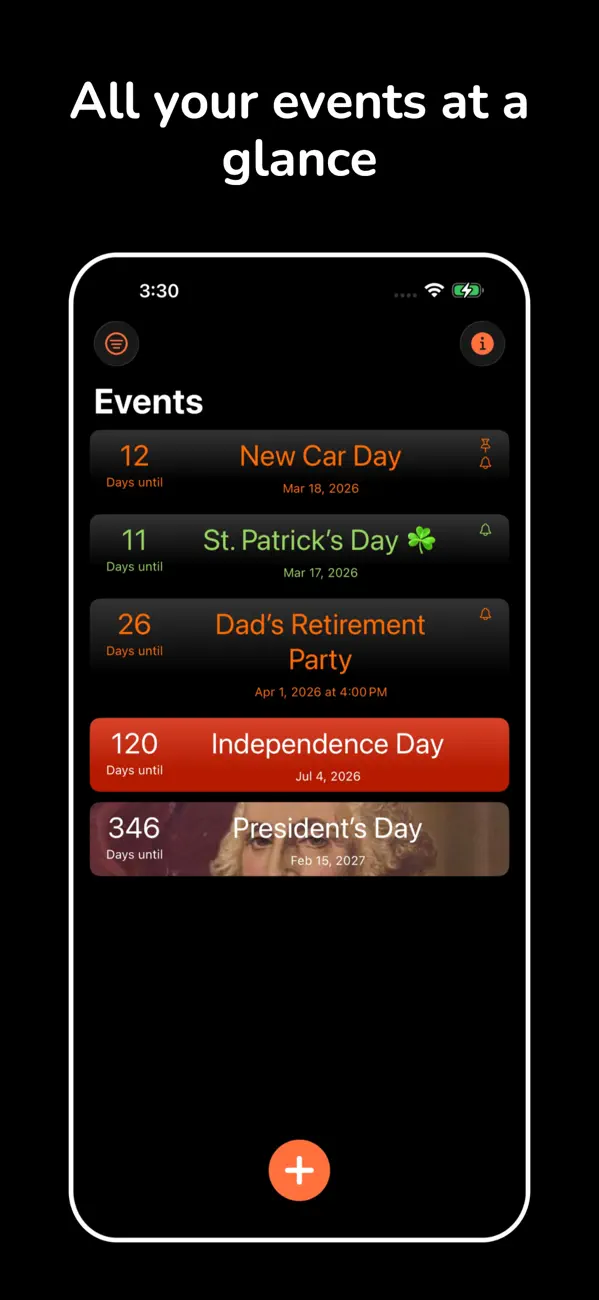 Screenshot #1 pour Countdown Central: Event Timer