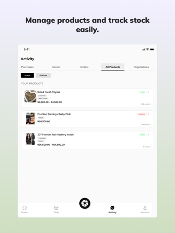 Bazaalive iPad screenshot