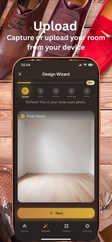 AI Shoe Room Organizer Design screenshot