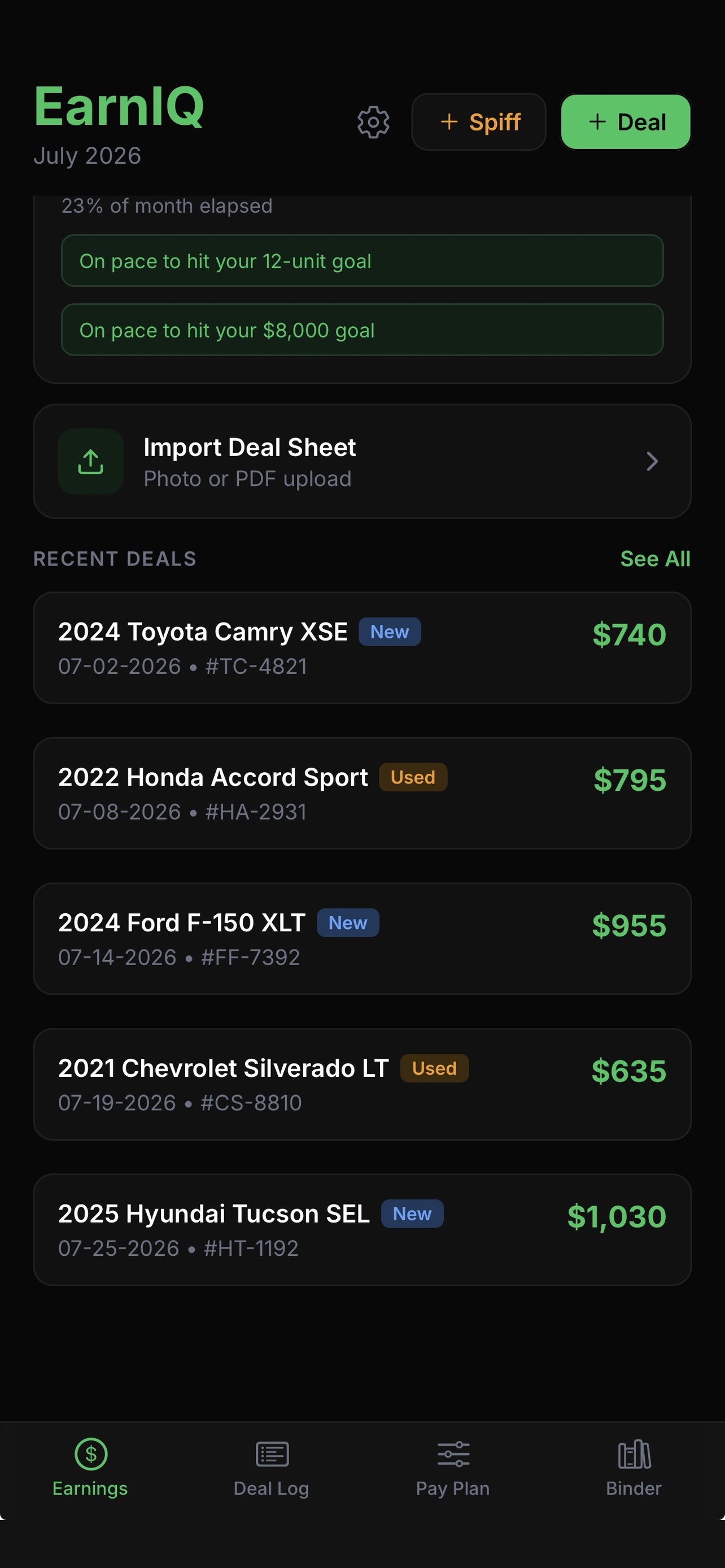 EarnIQ: Commission Tracker screenshot 2