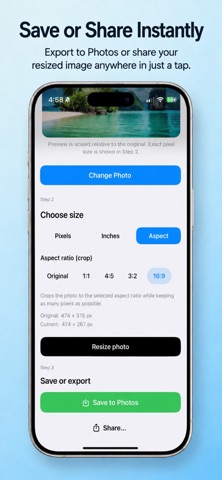 Resize Photo - Pixels & Print screenshot