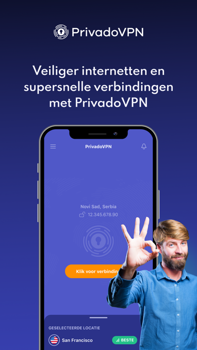 PrivadoVPN - Veilige VPN screenshot 1