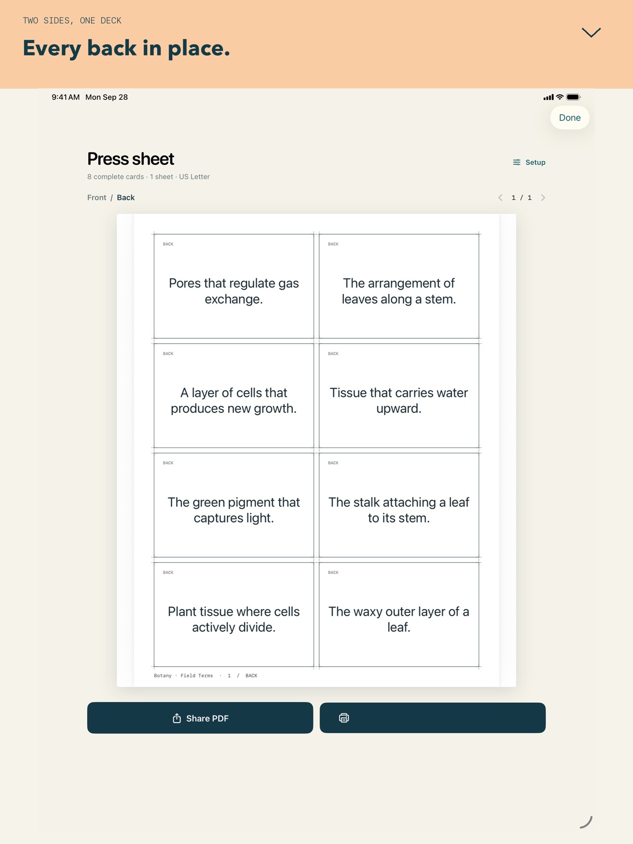 Screenshot 7 of Foldset: Print Study Cards