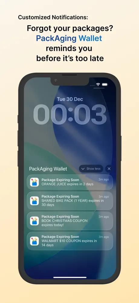 PackAging Wallet 优惠券和礼品卡管理器应用截图