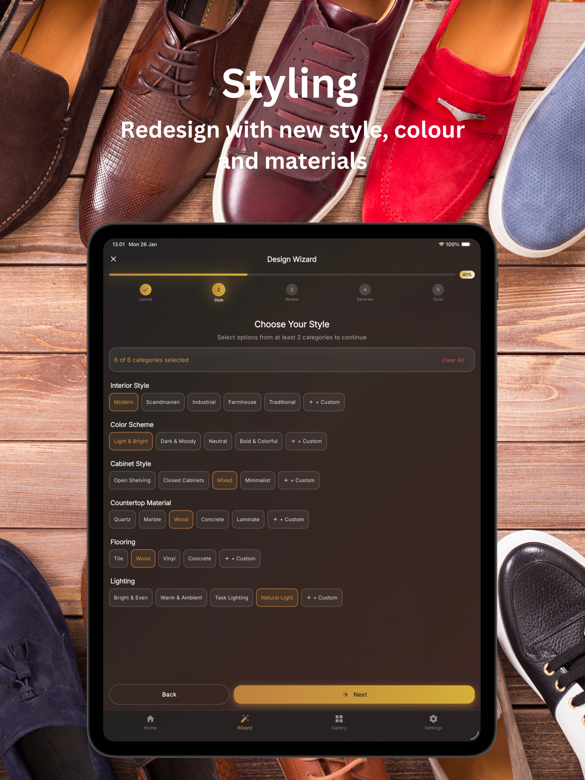 AI Shoe Room Organizer Design