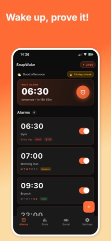 SnapWake: Alarm Clock & Wake Screenshot 1 of 6