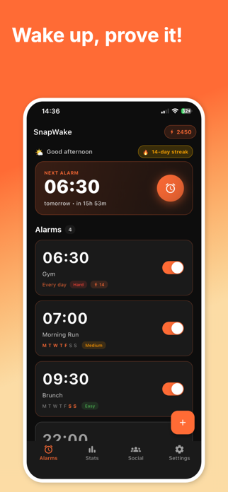 SnapWake: Alarm Clock & Wake Screenshot 1 of 6