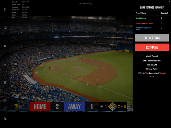 BT Baseball Camera iPad screenshot 8 - Sports app