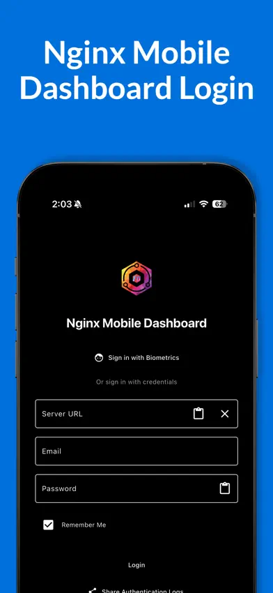 Nginx Mobile Dashboard screenshot 1