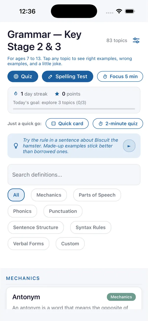 Screenshot #3 pour Grammar Index-Key Stage 2 & 3