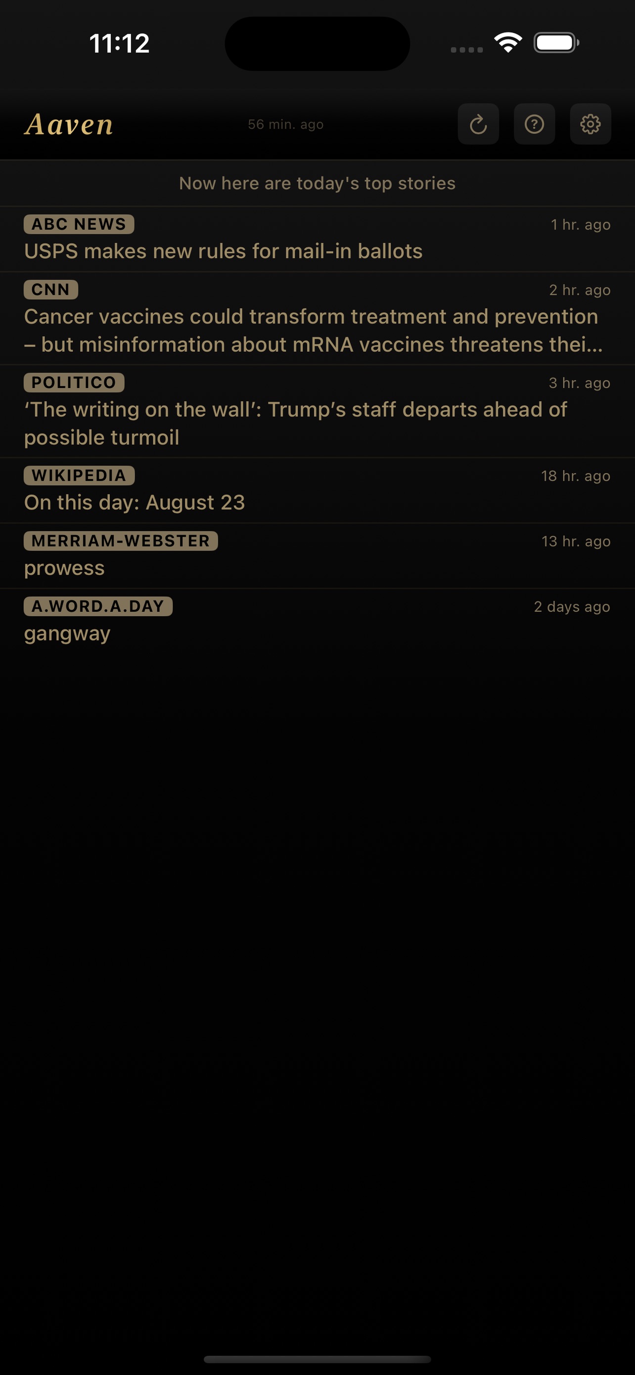 Screenshot 1 of Aaven: News & Audio