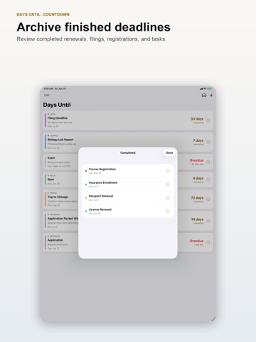Days Until: Countdown iPad screenshot