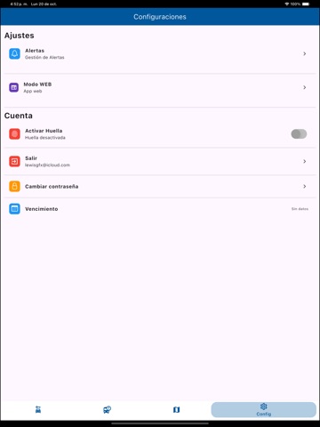 Control Ubicación iPad screenshot