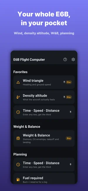 E6B Flight Computer + W&B screenshot 1