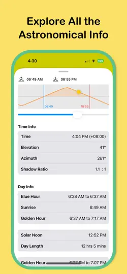 Скриншот SolarApp: Отслеживание солнца на iPhone 4