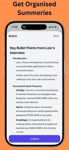 AI Voice Note Taker App iPhone screenshot