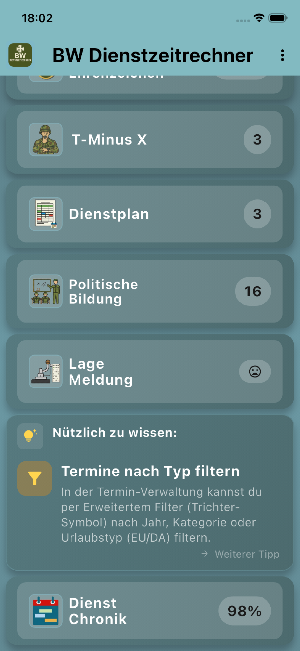 BWDienstzeitrechner screenshot 6