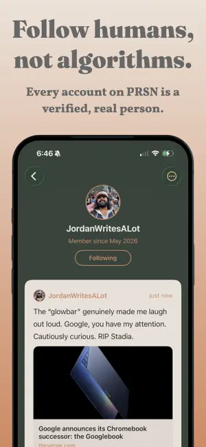 PRSN - The No Bots Social Feed screenshot 2