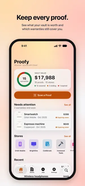 Receipt Organizer - Proofy screenshot 1