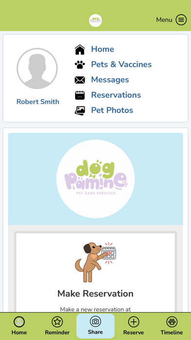 Screenshot 1 of DogPamine Pet Care Services App