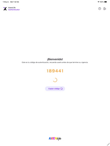 AxenLife Authenticator iPad screenshot