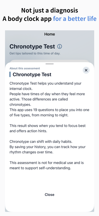 Body Clock: Chronotype Test Screenshot 7 of 7