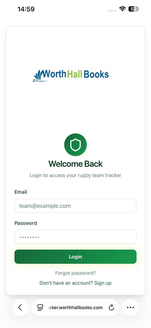 Screenshot #1 pour Grassroots Rugby Team Tracker