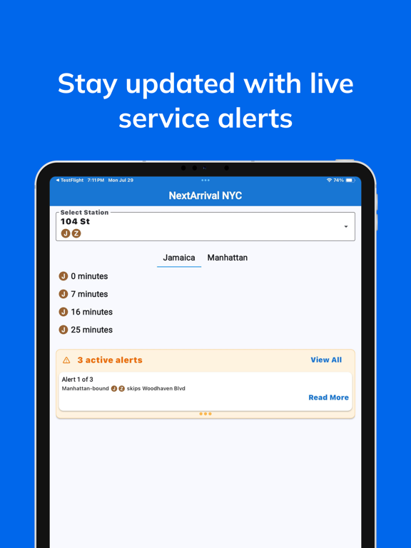 NextArrival NYC iPad screenshot 2 - Navigation app
