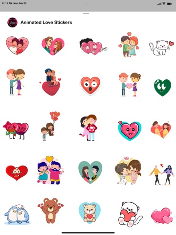 Animated Love Stickers! iPad screenshot