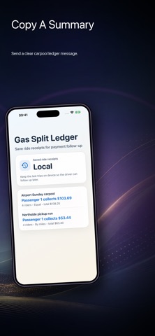 Gas Split Carpool Ledger screenshot