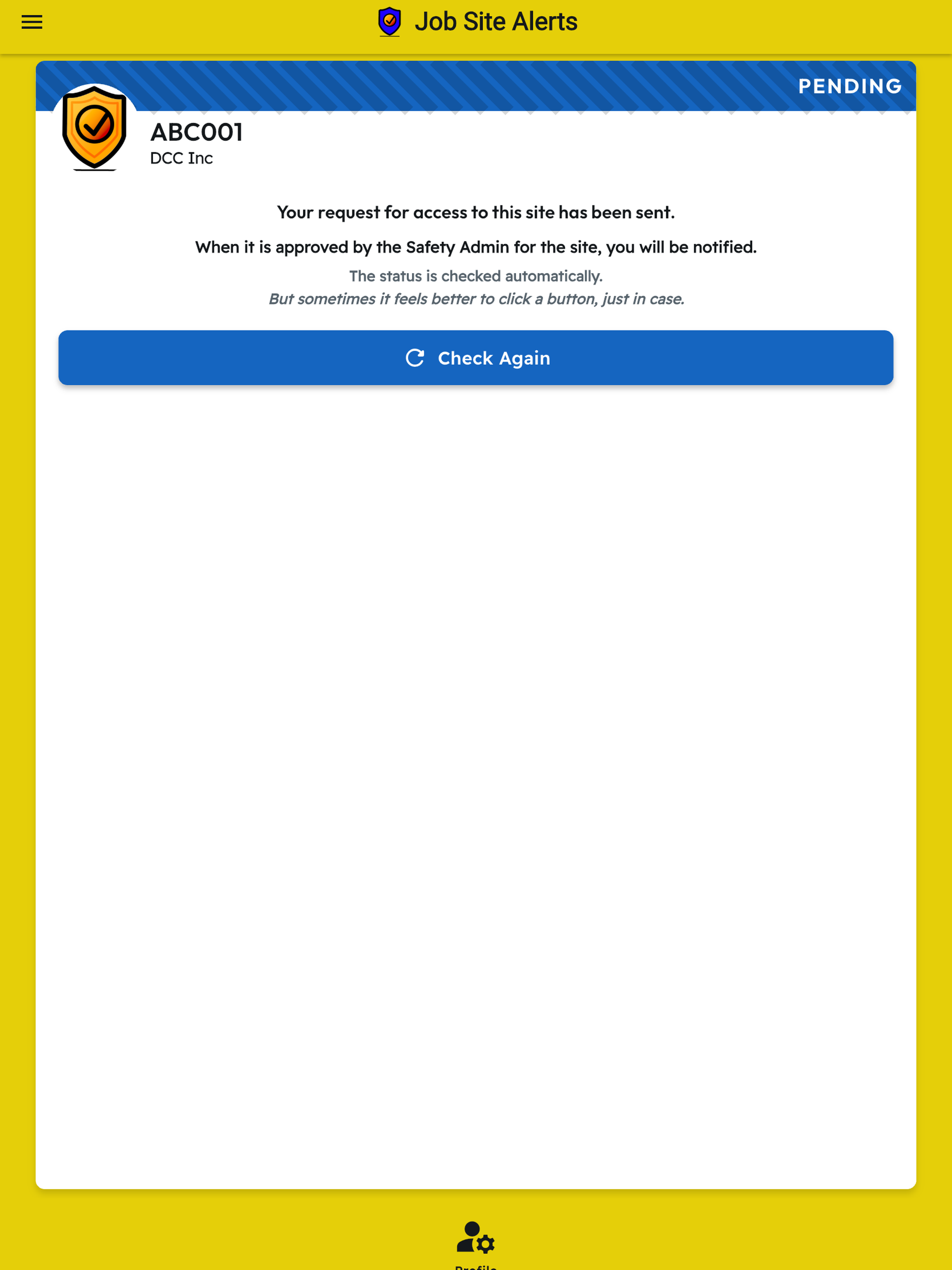 Job Site Alerts App