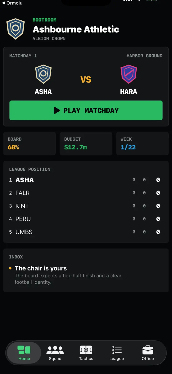 Bootroom: Football Manager iPhone 6.7" screenshot 1: Own the whole football world