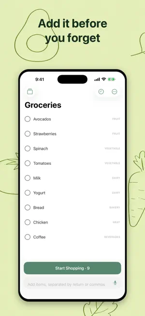Sundry: Shopping List screenshot 1