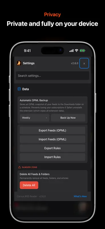 Corvus RSS Reader for Safari screenshot 6 of 6