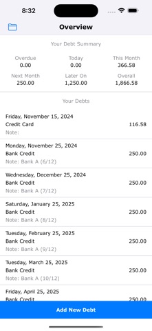 DebTra: Debt Tracking Screenshot 1 of 10