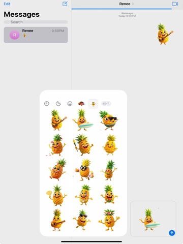 Twirling Pineapple Stickers iPad screenshot