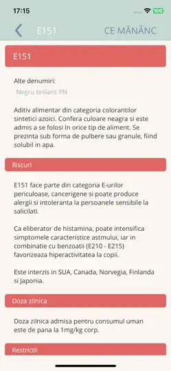 Captura de pantalla de Ce Mănânc en iPhone 5