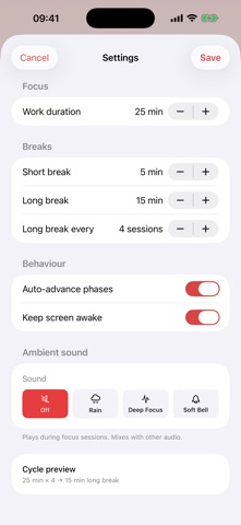 Pomodoro: Focus & Break Screenshot 3 of 3