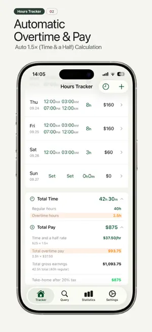 Hours Tracker: Work Log & Pay screenshot 2