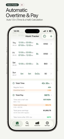 Hours Tracker: Work Log & Pay Screenshot 2 of 8