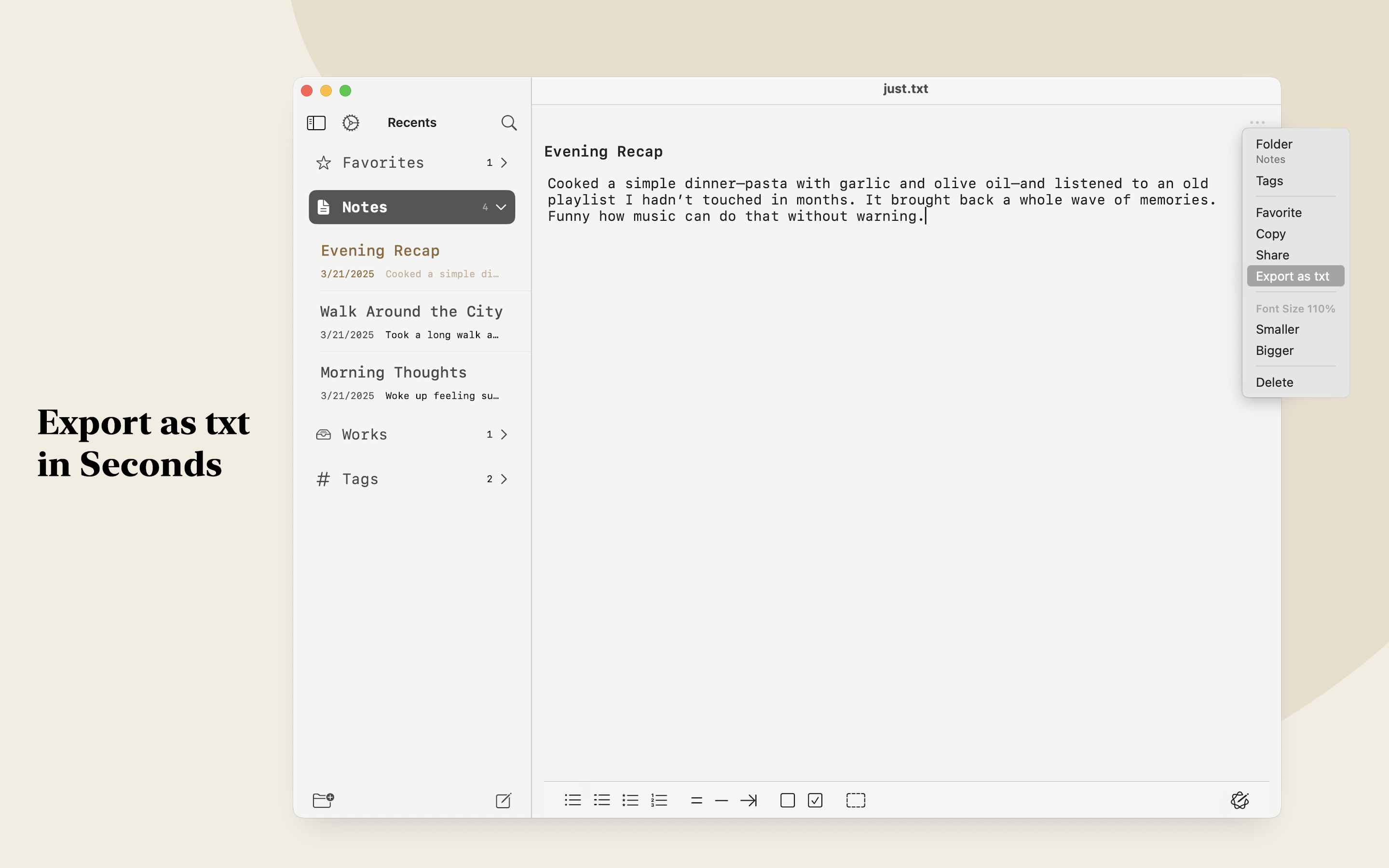 Just.txt • Plain Text Editor