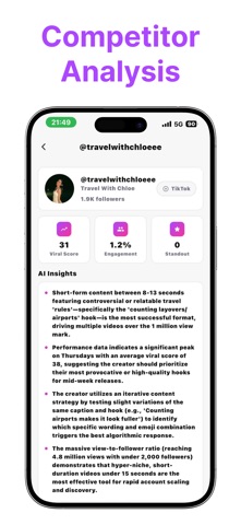 TrendHook - Creator Analytics iPhone screenshot