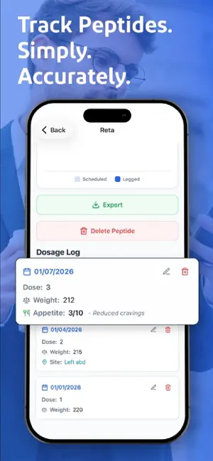 Peptide Log Tracker screenshot 1