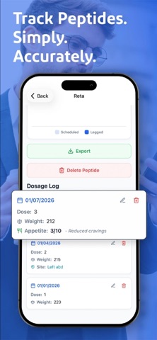 Peptide Log Tracker Screenshot 1 of 6