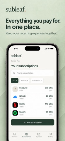 Subleaf: Subscription Tracker screenshot 2