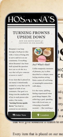 Hosanna's iPhone screenshot